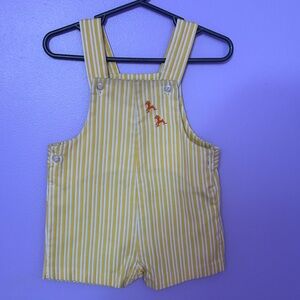 Vintage Healthtex Yellow and White Striped Romper